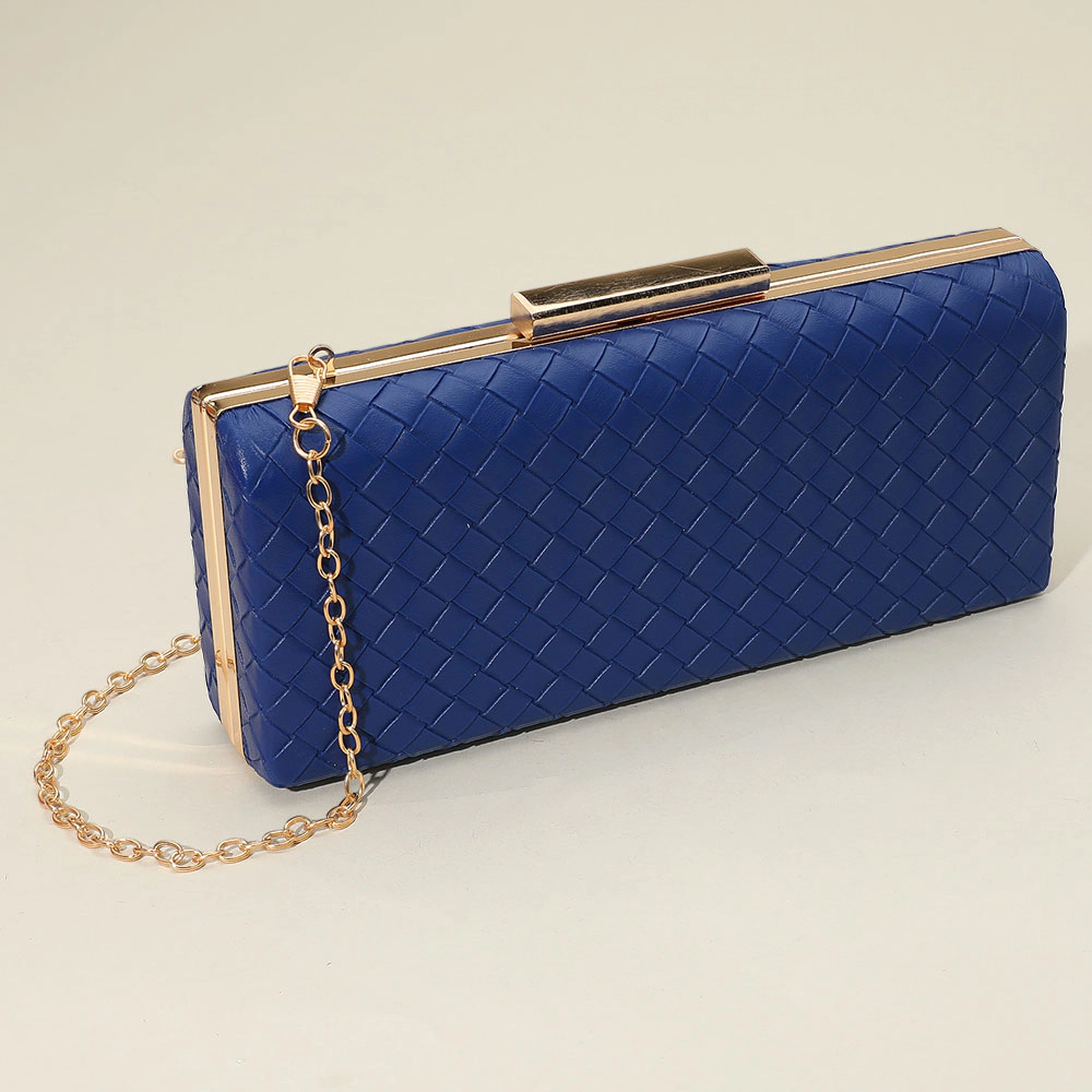Fashnzfab Faux Leather Basket Weave Clutch Evening Bag / Crossbody Bag