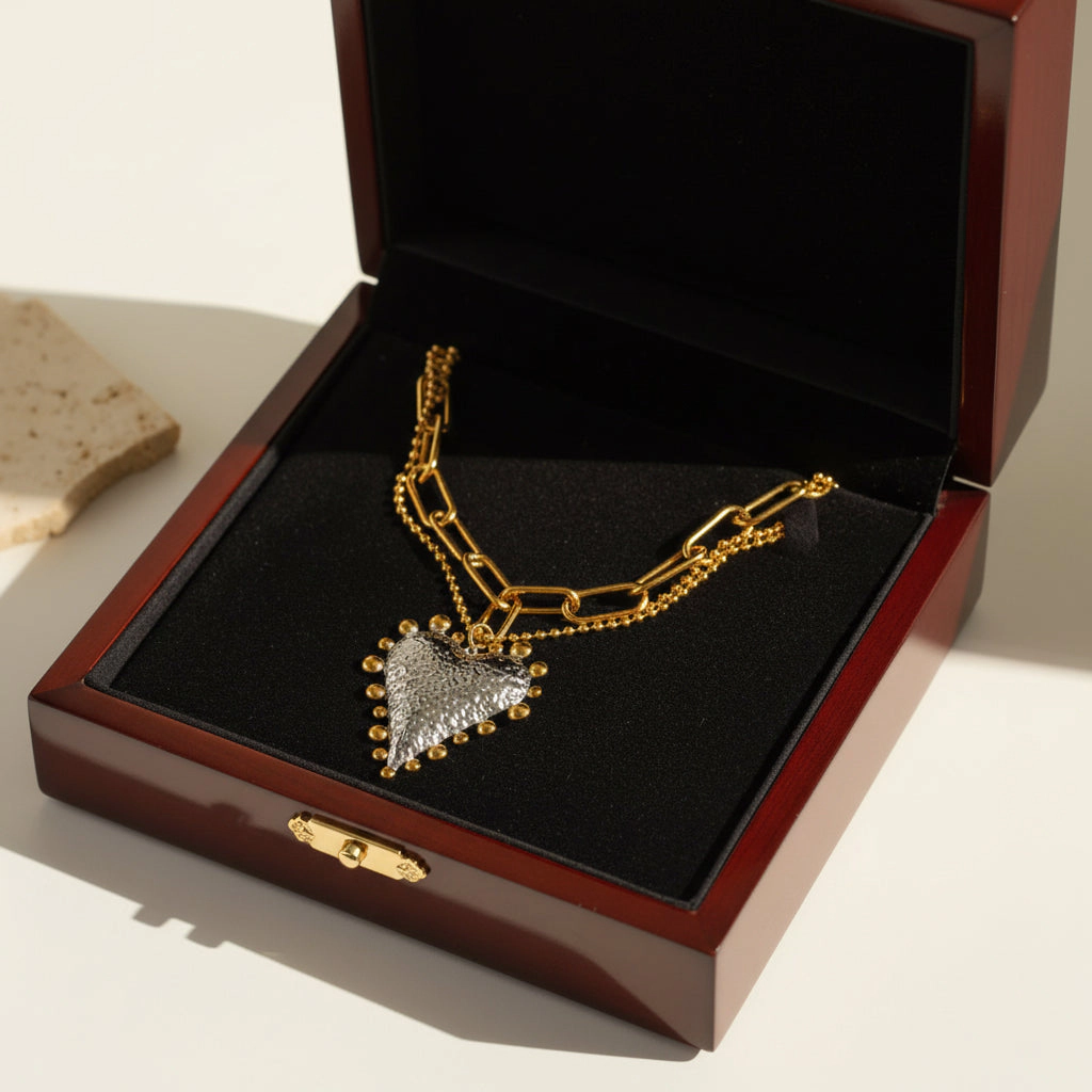 DressAtR Women's Shell Pearl Chain 18K Gold Plated Necklace