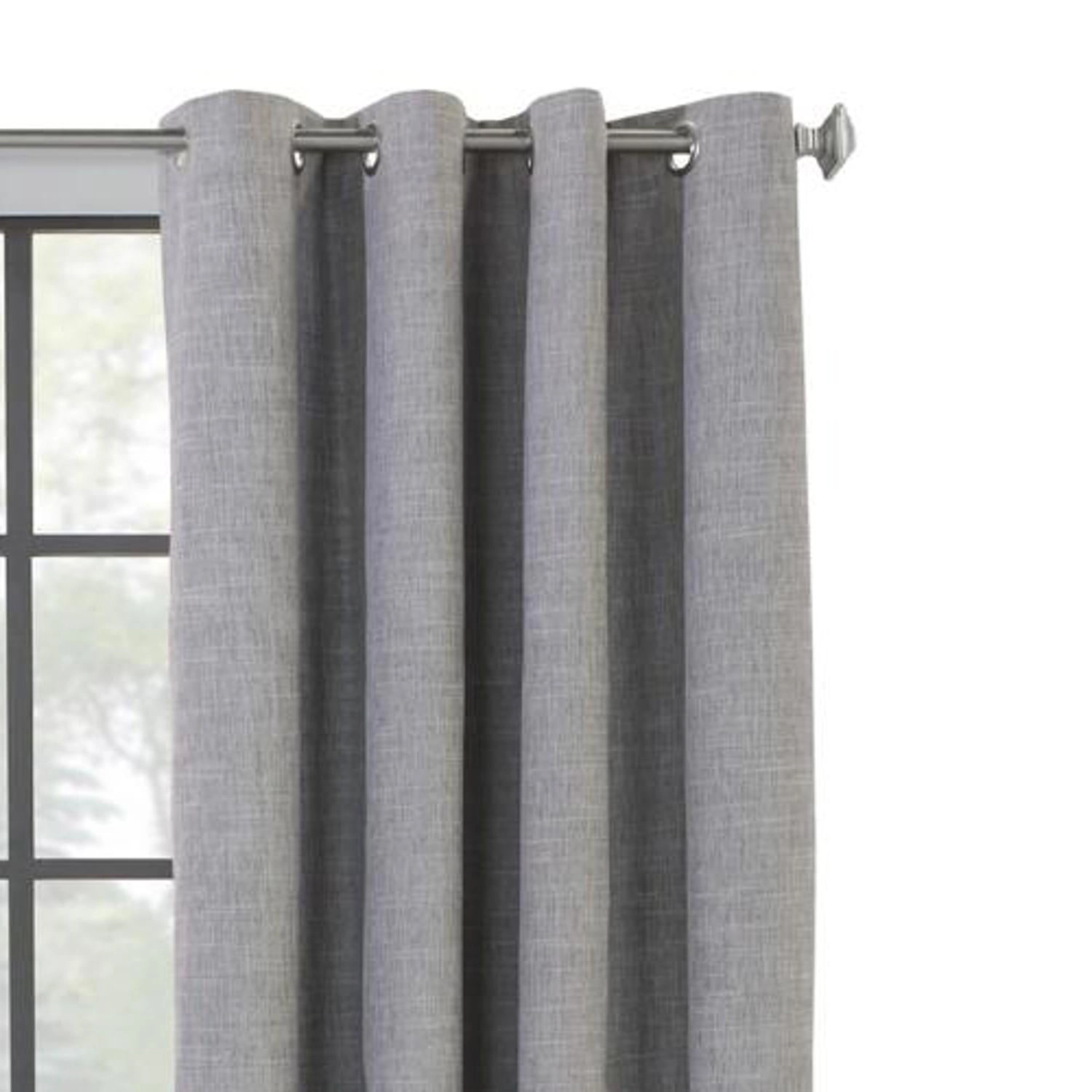 Commonwealth Maya Grommet Curtain Panel Window Dressing - Grey