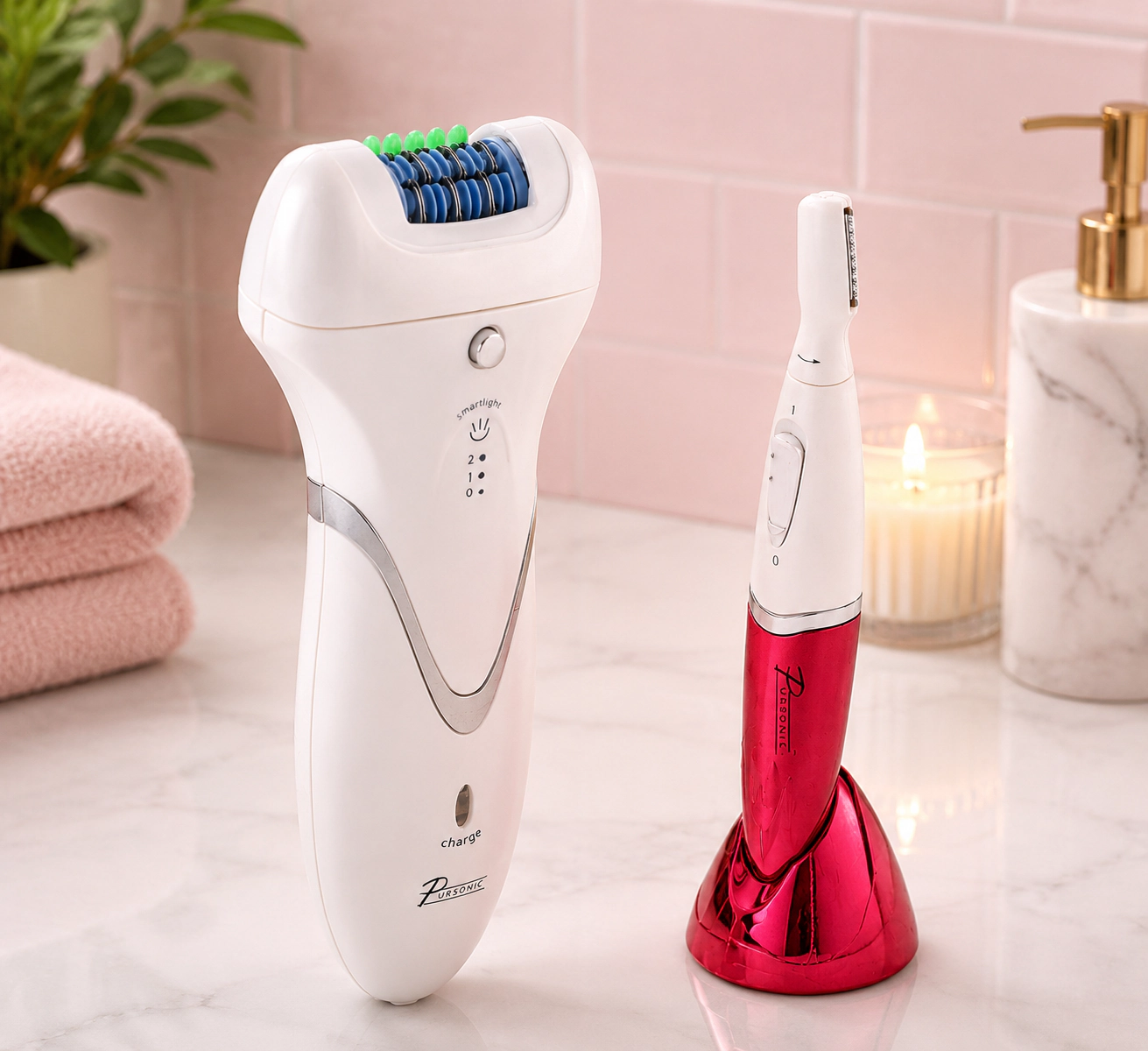 Pursonic Women's Rechargeable Epilator & Bikini Hair Removal Grooming System