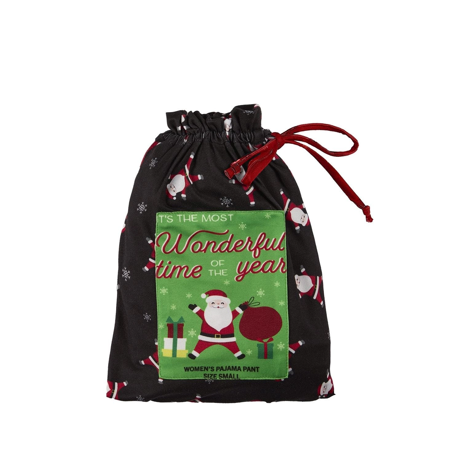 MeMoi Women's "Tossed Santa" Pull-On PJ a Bag