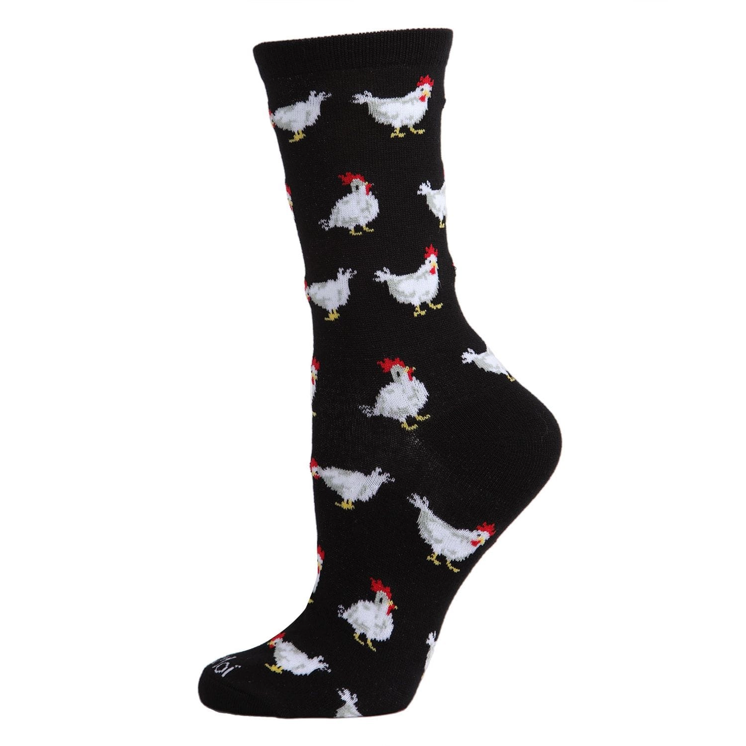 MeMoi Chickens Bamboo Blend Crew Socks