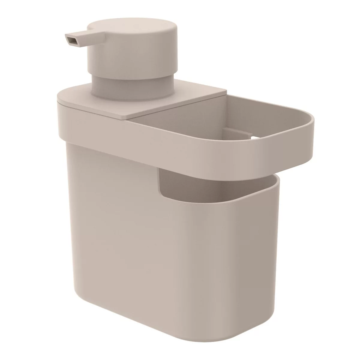 OU 22oz Soap Dispenser w/ Sponge & Dish Brush Holder Organizer Drainage, Pump Compatible Gel Soaps