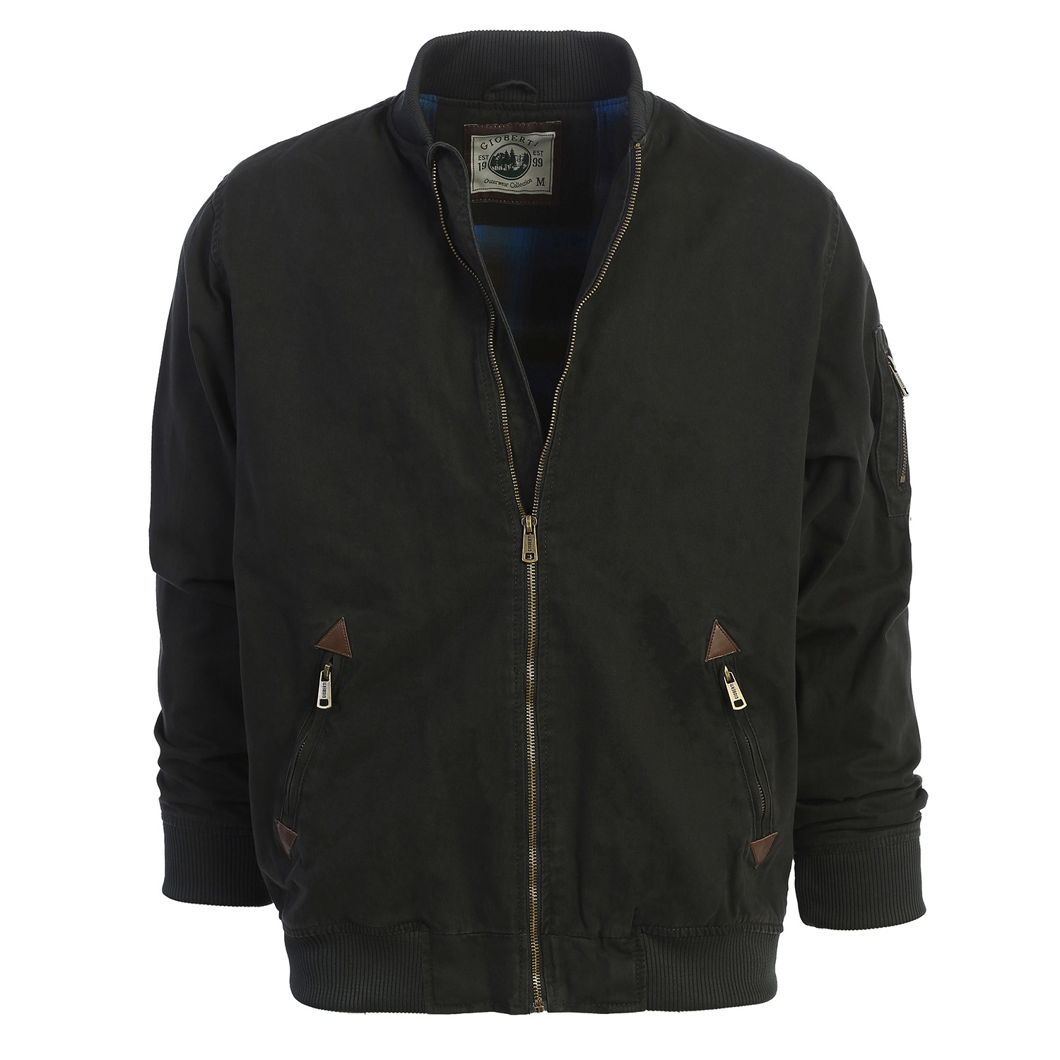 Gioberti Men's 100% Cotton Sportwear Full Zipper Twill Bomber Jacket