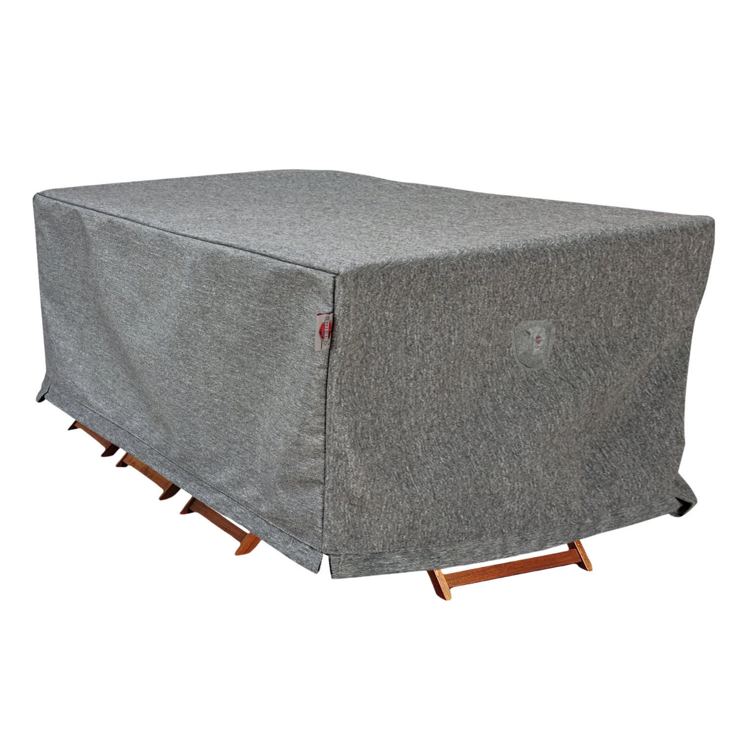 Summerset Shield Platinum 3-Layer Polyester Water Resistant Outdoor Dining Set Cover - 120x78", Grey Melange