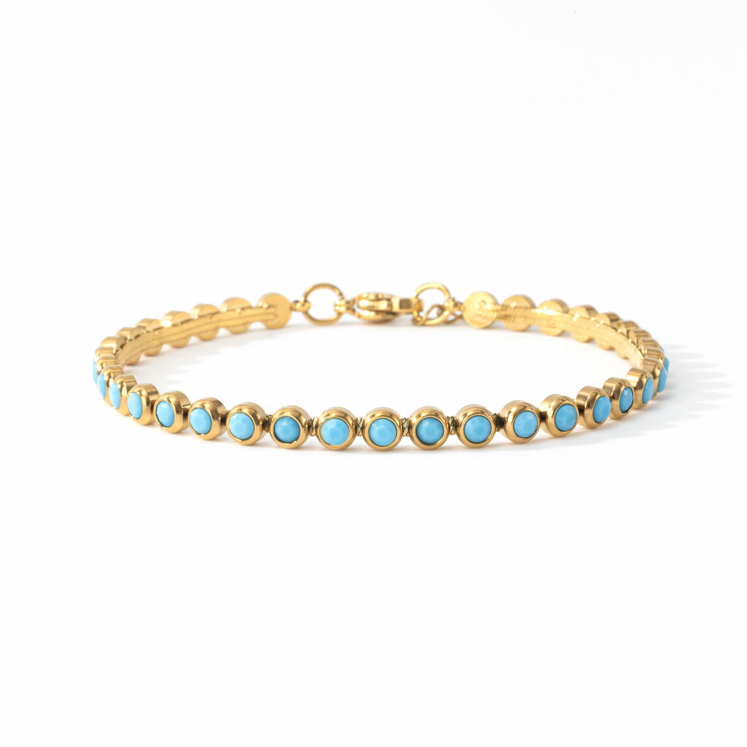 Mint & Lily Women's Turquoise Bezel Set Tennis Bracelet