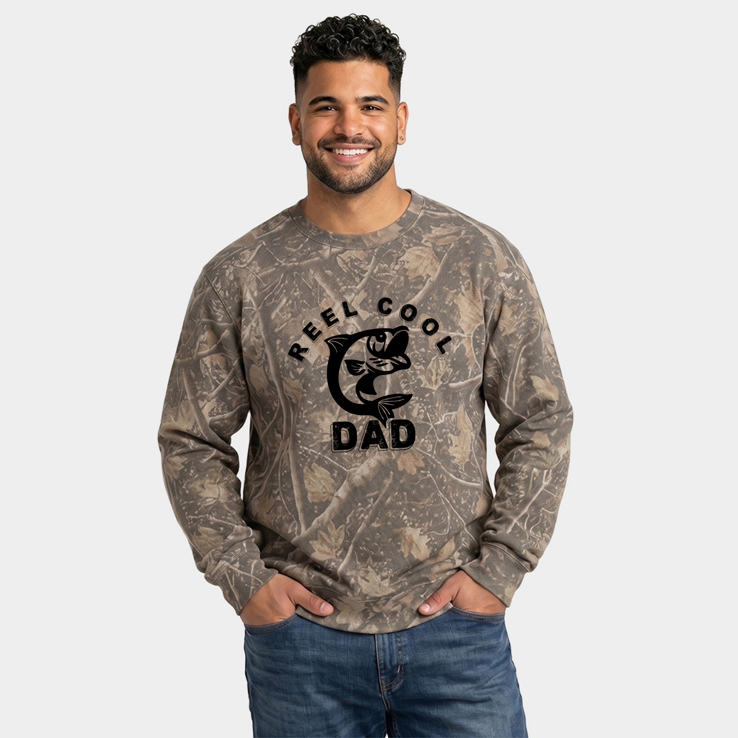 Simply Sage Market - Men's Camo Sweatshirt Reel Cool Dad