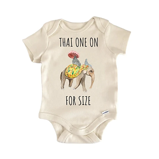 NOFO VIBES Unisex Thai Elephant Ride Baby Gift Baby Bodysuit, Color ...
