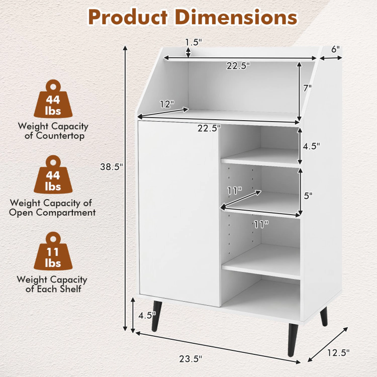 Hivvago Shoe Storage Cabinet with 2-Tier Open Compartment and 4-Tier Adjustable Shelf