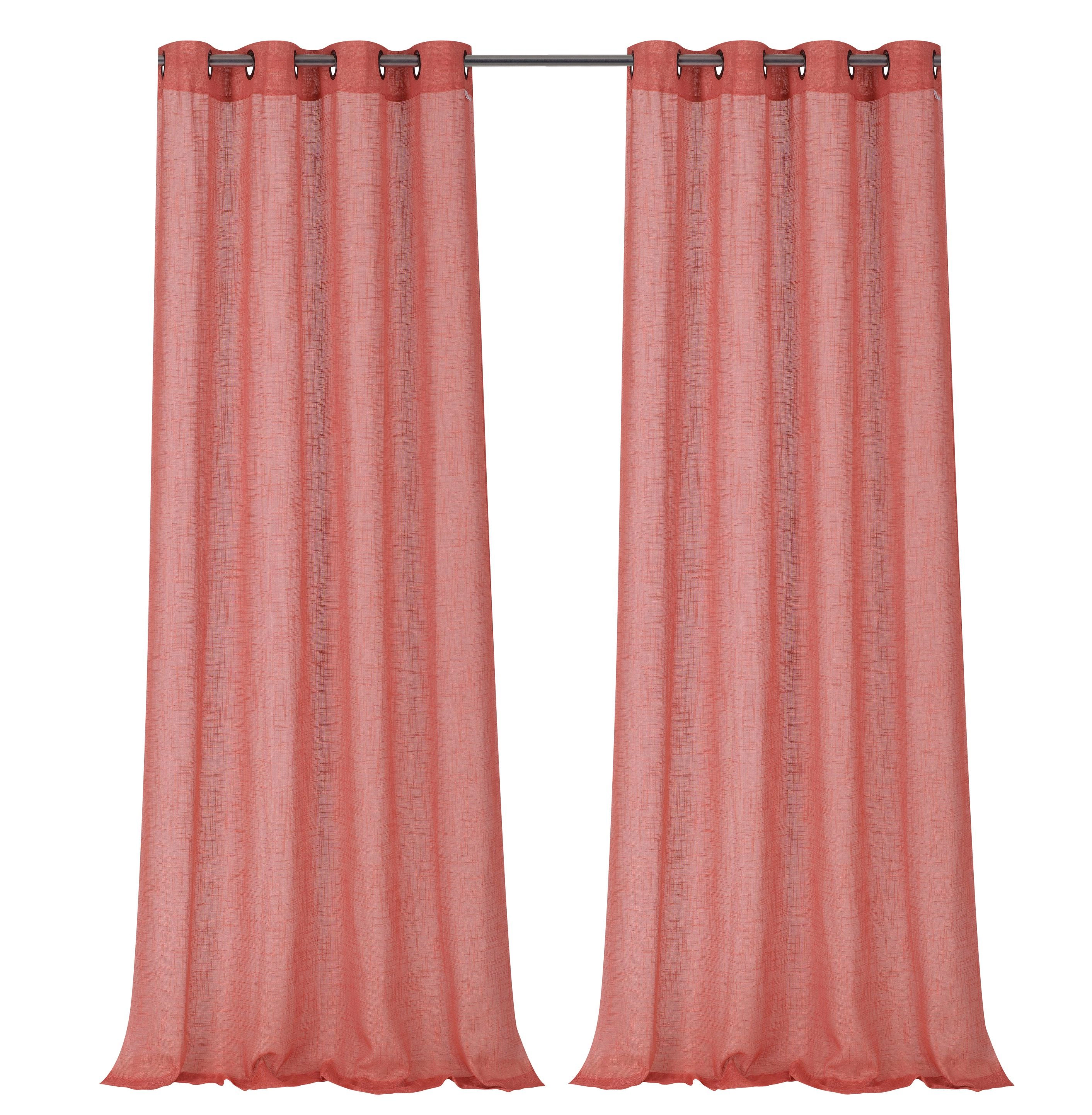 Kate Aurora 2 Pack Semi Sheer Grommet Top Window Curtains