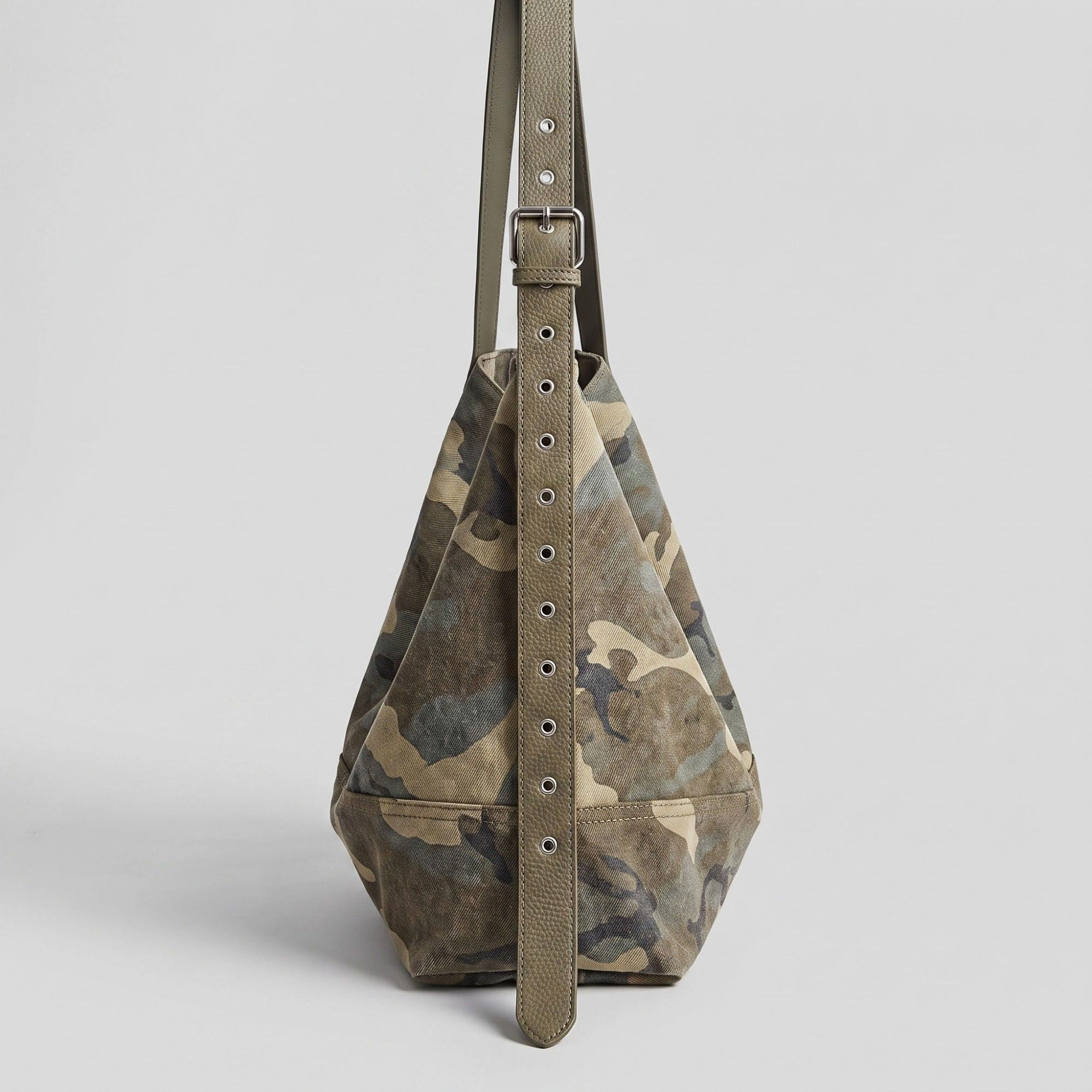 Alilang Women's Camouflage Print Slouchy Hobo Bag with Adjustable Grommet Strap