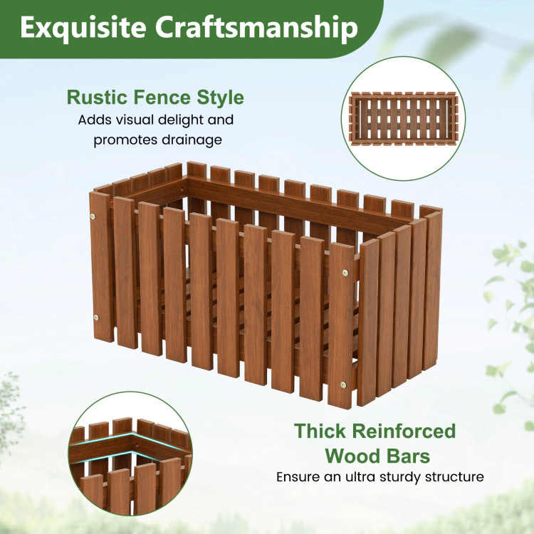 Hivvago Solid Wood Raised Garden Bed for Flower and Vegetable