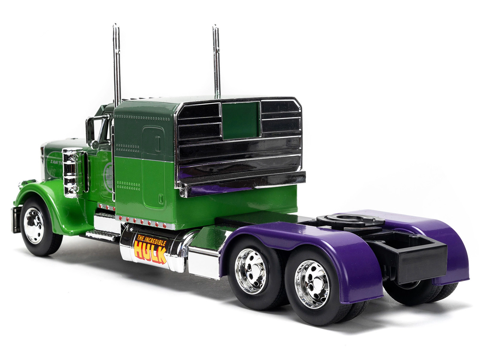 Jada 1992 Peterbilt 379 Truck Tractor Green Two-Tone And Purple "The Incredible Hulk" "Marvel Avengers" Series