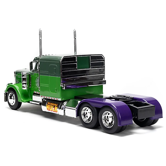 Jada 1992 Peterbilt 379 Truck Tractor Green Two-Tone And Purple "The Incredible Hulk" "Marvel Avengers" Series