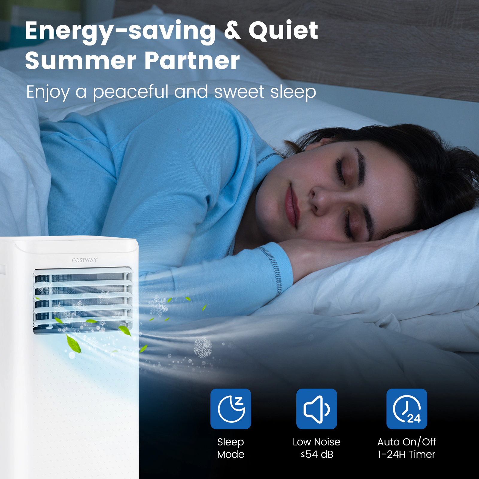 LJG 10000 BTU Portable Air Conditioner with Dehumidifier and Fan Mode