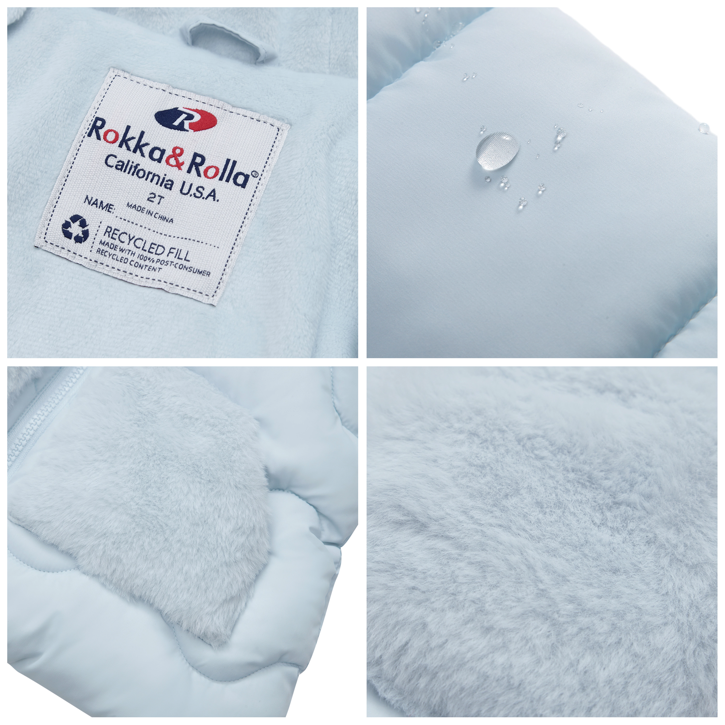 Rokka&Rolla Baby Girls Mini Fur Lined Puffer Jacket