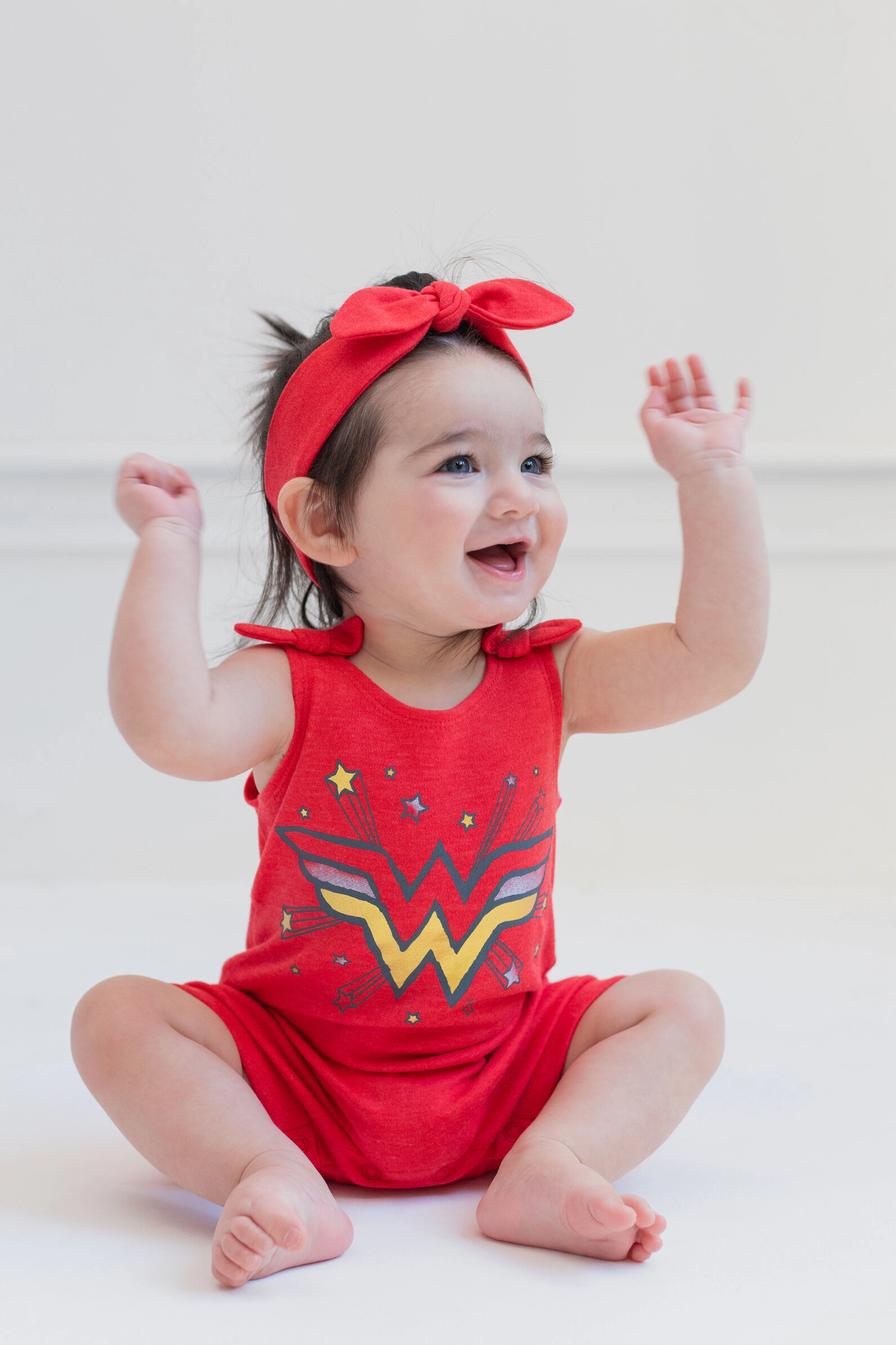 DC Comics Justice League Wonder Woman Girls' Sleeveless Romper and Headband Set