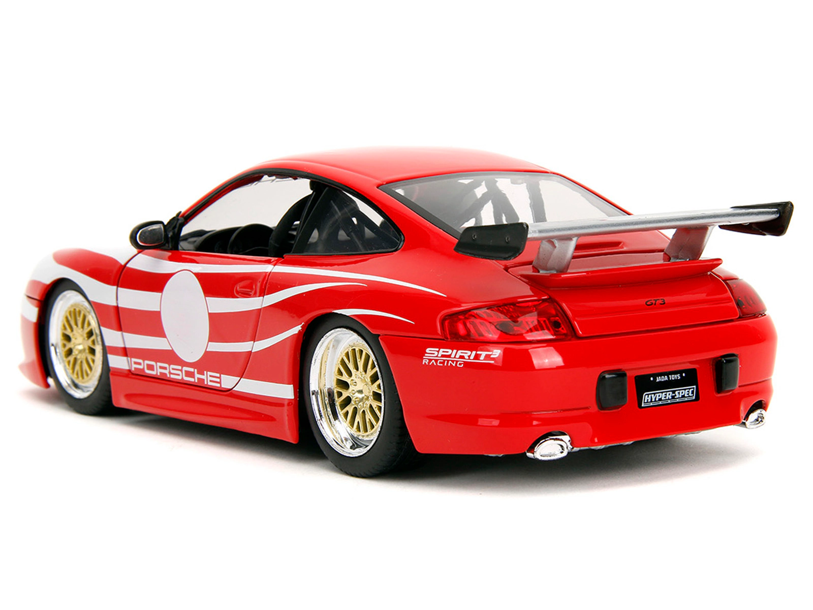 Jada Porsche 911 GT3 (996) Red with White Graphics "Hyper-Spec" Series 1/24 Diecast Model Car by Jada