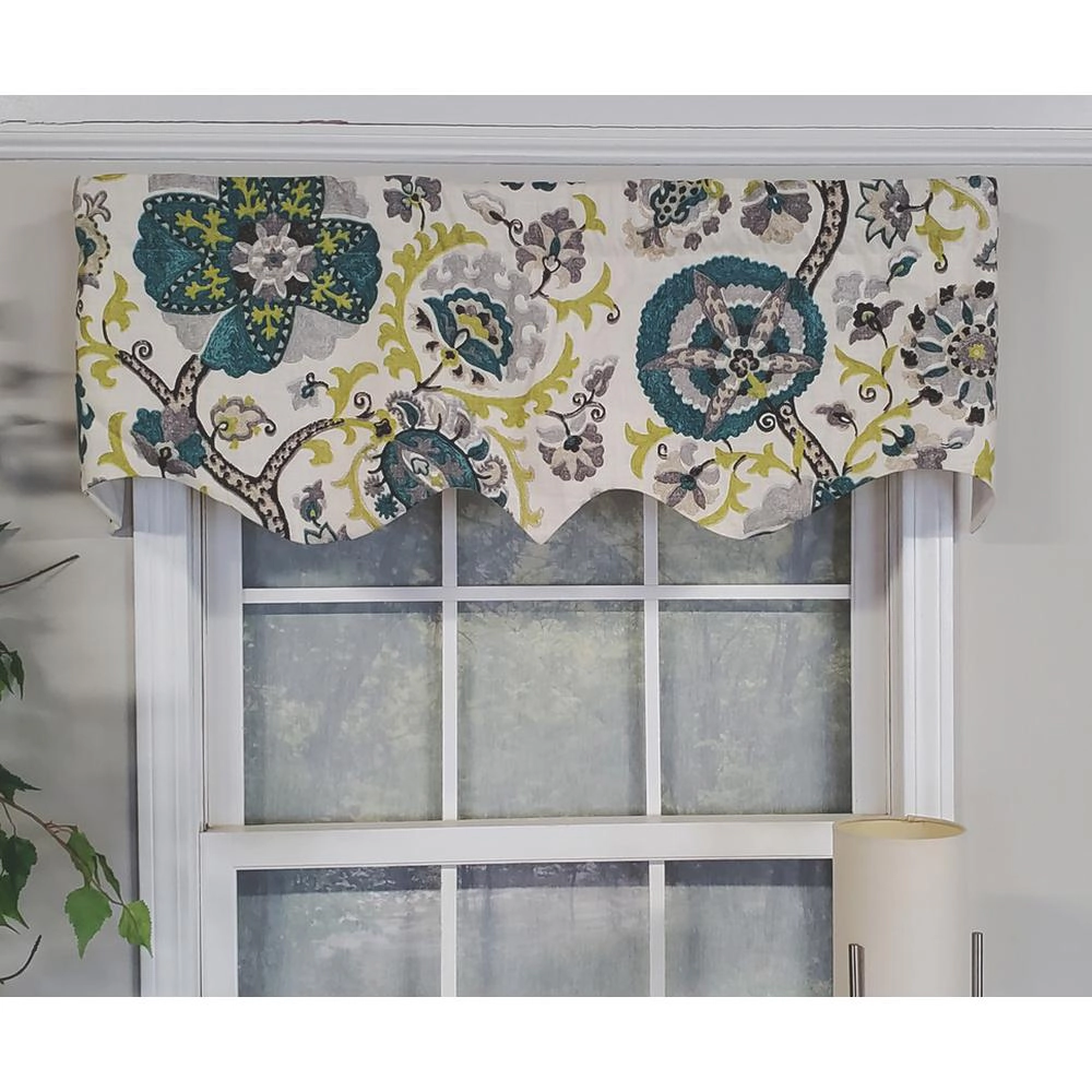 RLF Home Modern Design Classic Celtic Regal Style Window Valance 50" x 17" Emerald Green