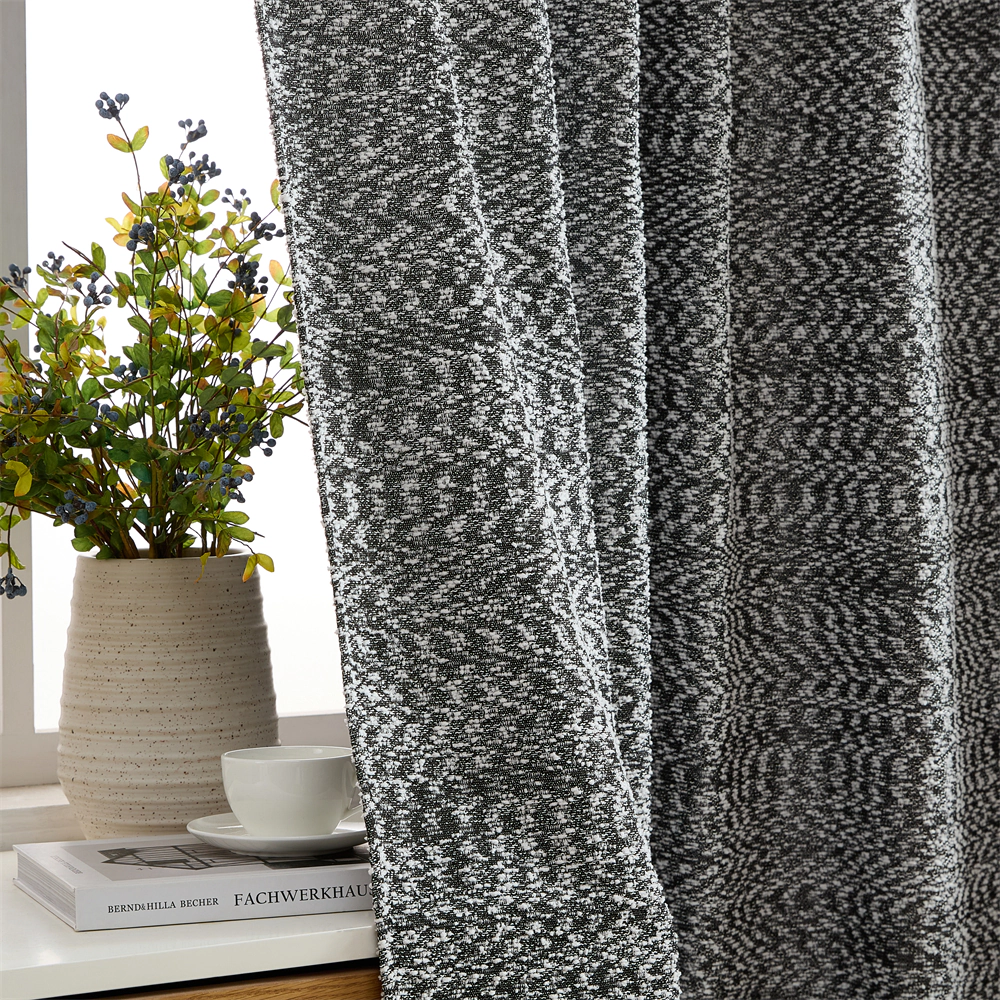 HLC.ME Easton Jacquard Slub Texture - Privacy Curtains Back Tab Rod Pocket Lightweight Window Panels , Set of 2