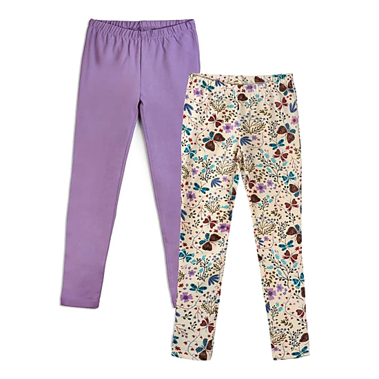 Mightly Girls Organic Cotton Reincforced Knee Leggings 2-pack
