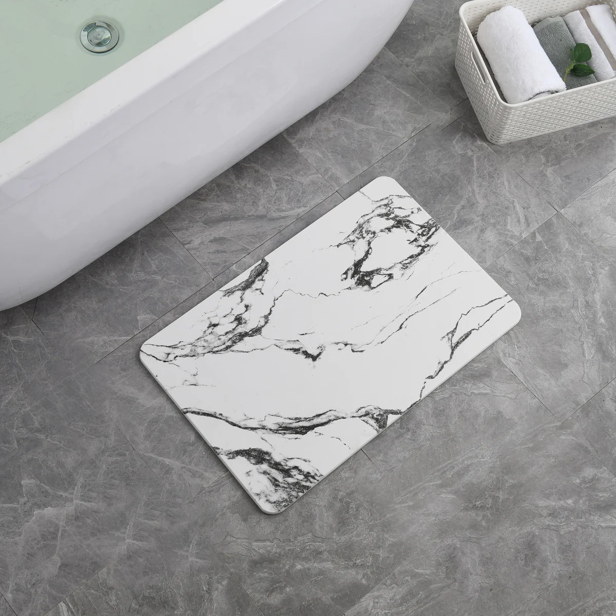 Mint Diatomaceous Quick Drying Stone Bath Mat