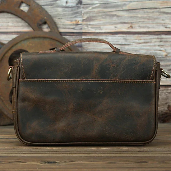 Steel Horse Leather Unisex The Faust Leather Camera Bag | Crossbody Vintage Camera Messenger Bag