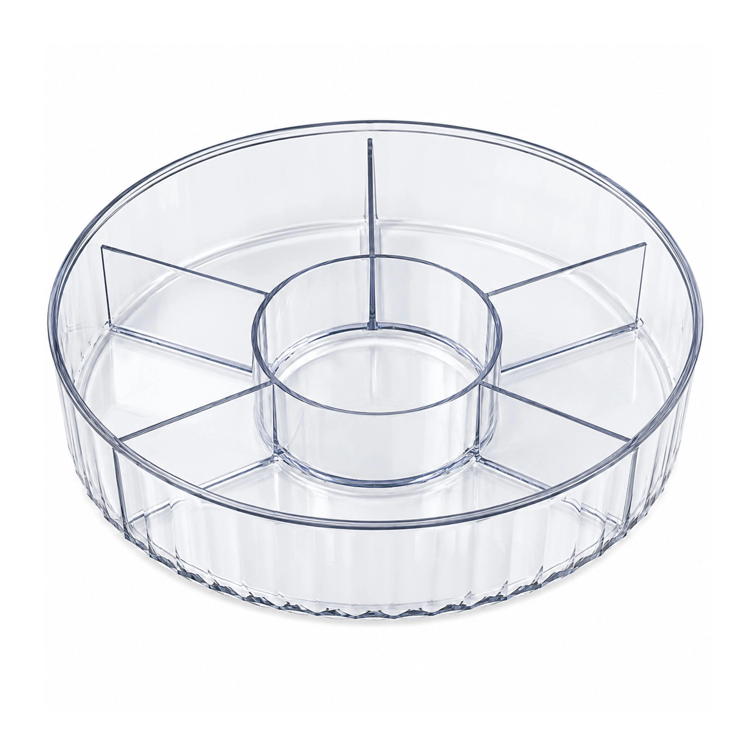 Home Collection Clear 6-Compartment Snack Serving Tray with Lid