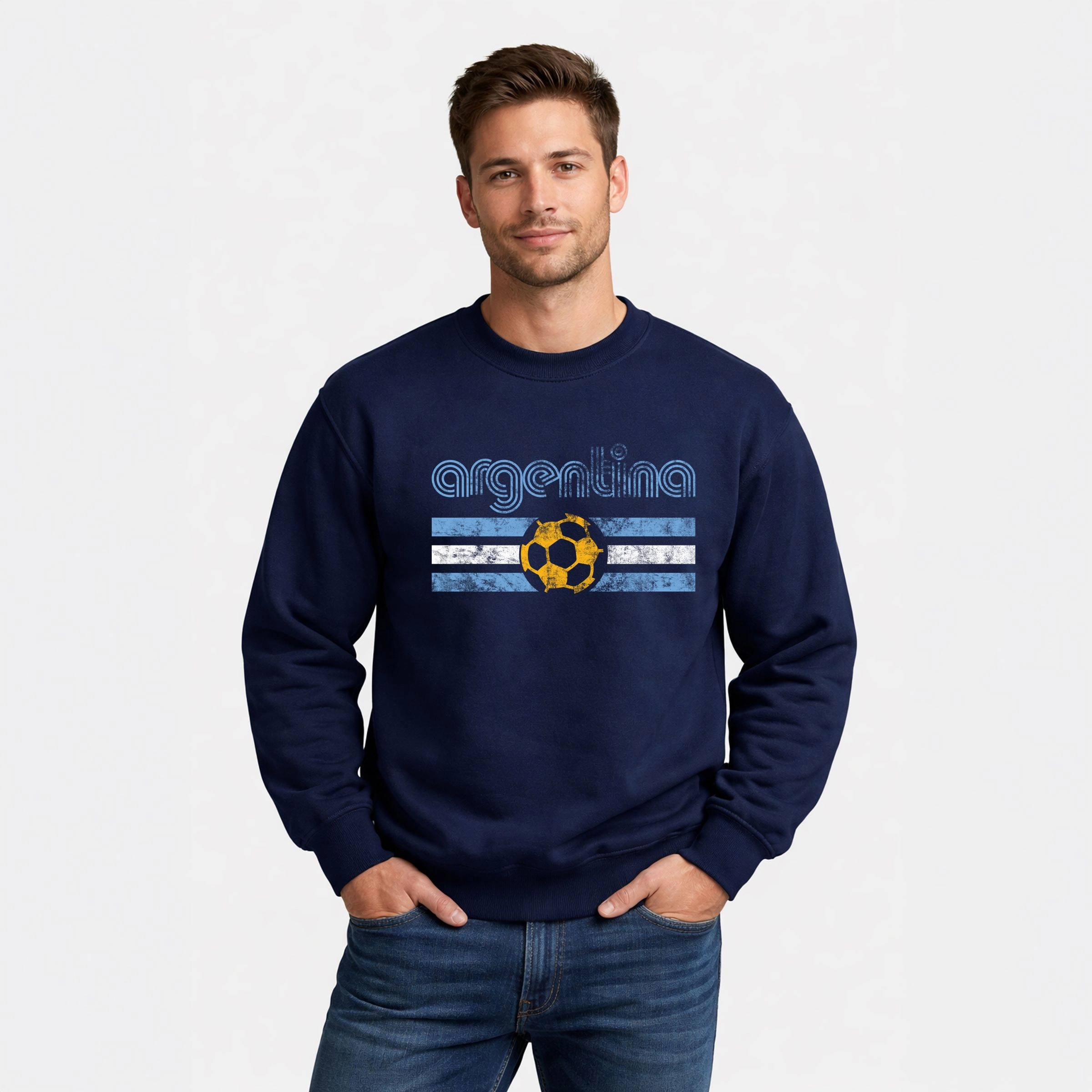 Simply Sage Market - Men's Graphic Sweatshirt Argentina Soccer Flag