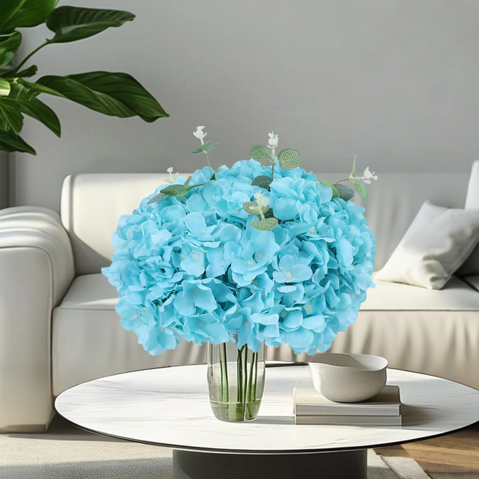 PUPWE Artificial Hydrangea Flowers Bulk Stems