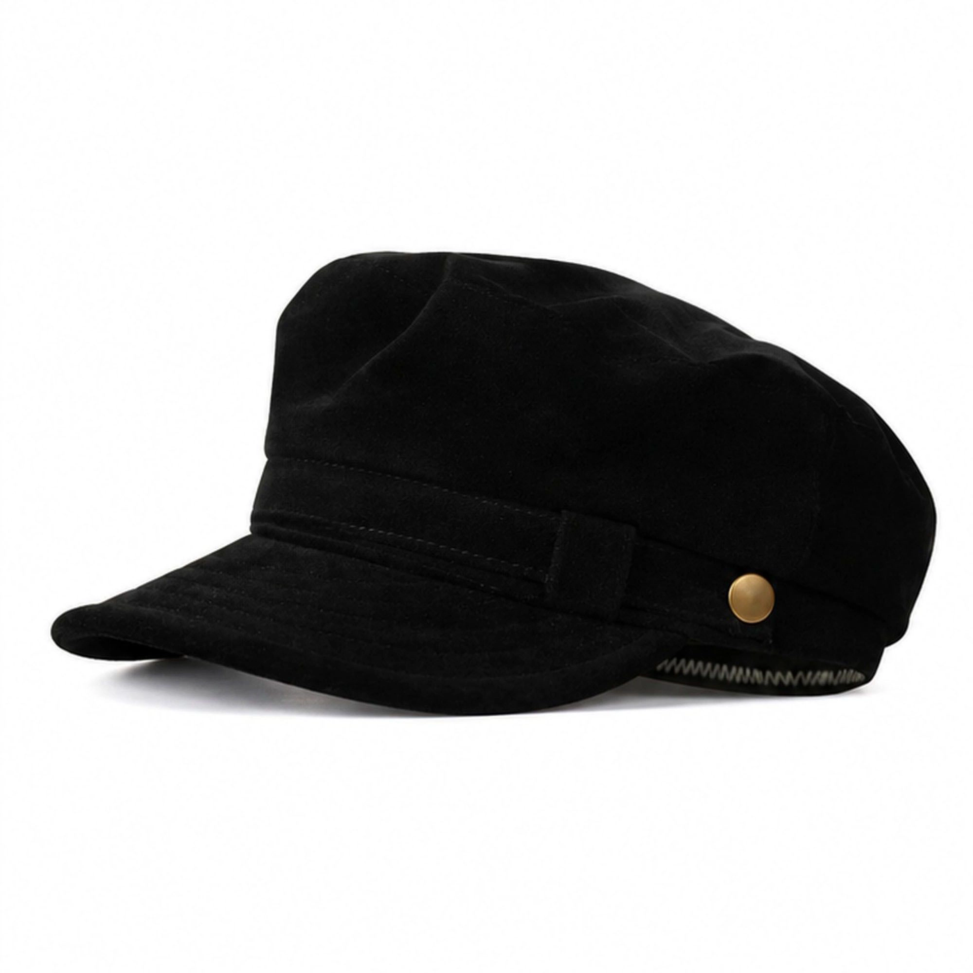 Anna-Kaci Women's Soft Textured Newsboy Cap with Metal Button and Short Brim