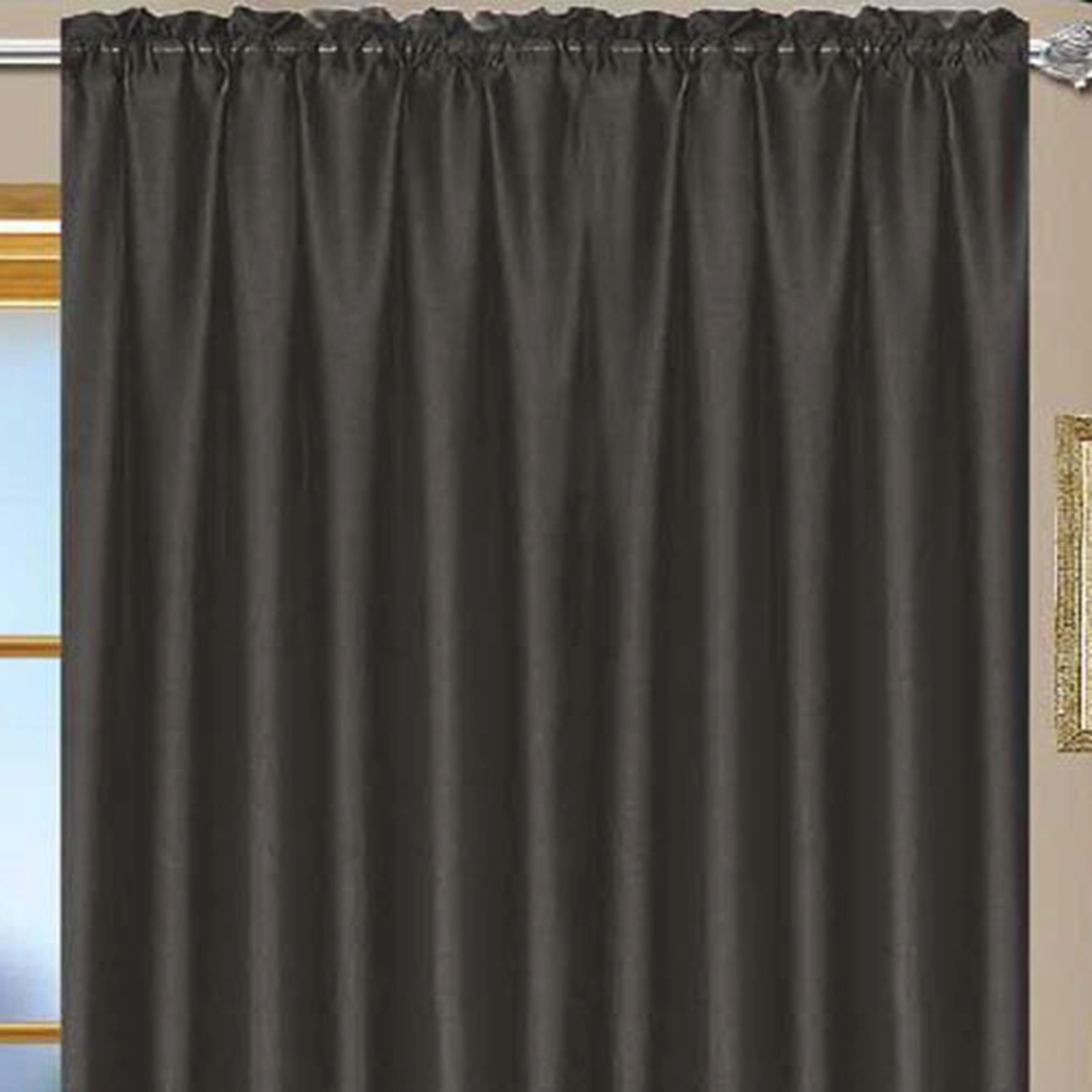 RT Designers Collection Nikki Premium Rod Pocket Curtain Panel 54" x 84" Navy