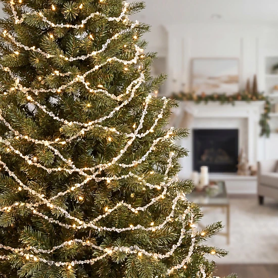 BrylaneHome 9 Ft. LED Beaded Garland, Set of 2, Color: Crystal - JCPenney