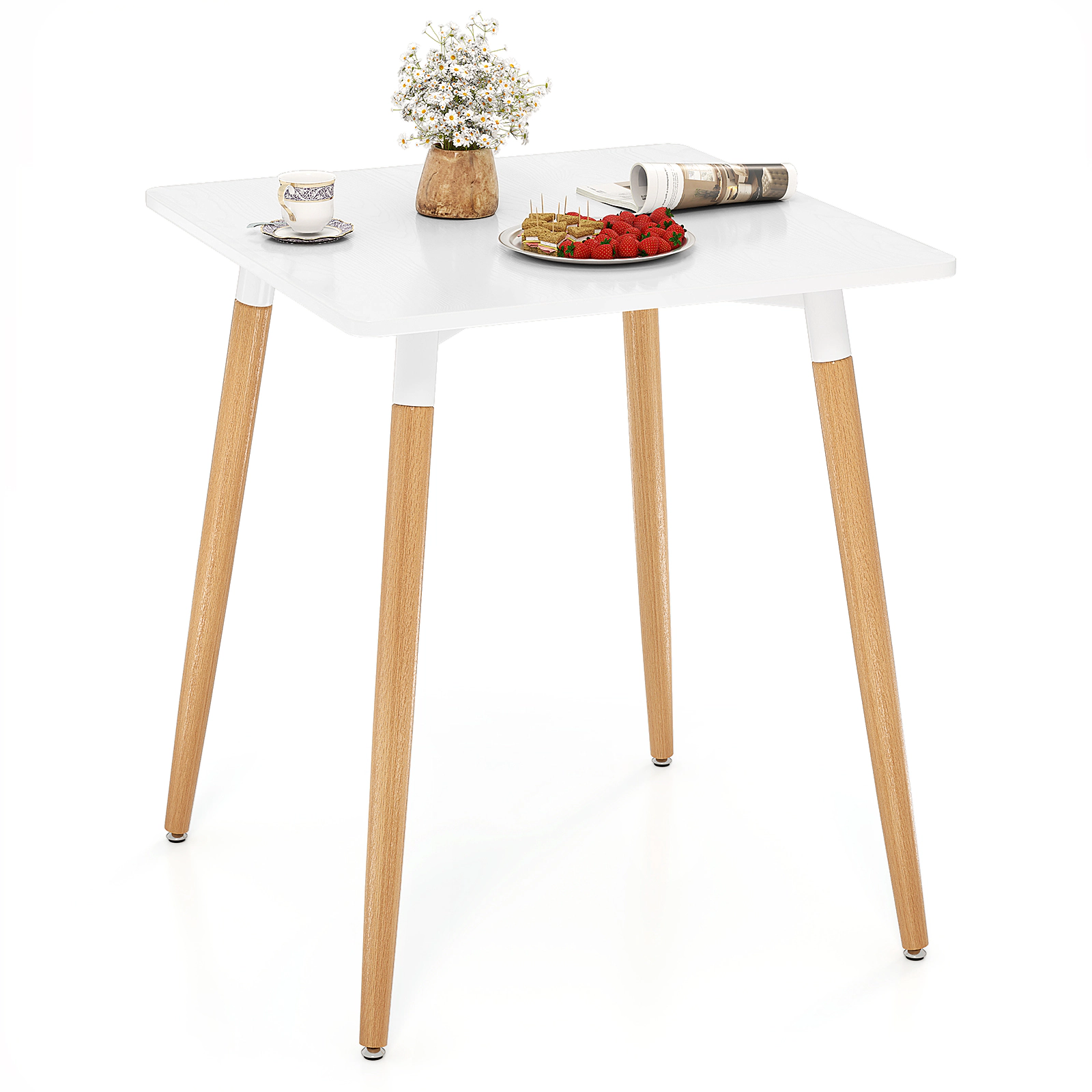 LJG Square Dining Table with Adjustable Foot Pads for Dining Room Kitchen