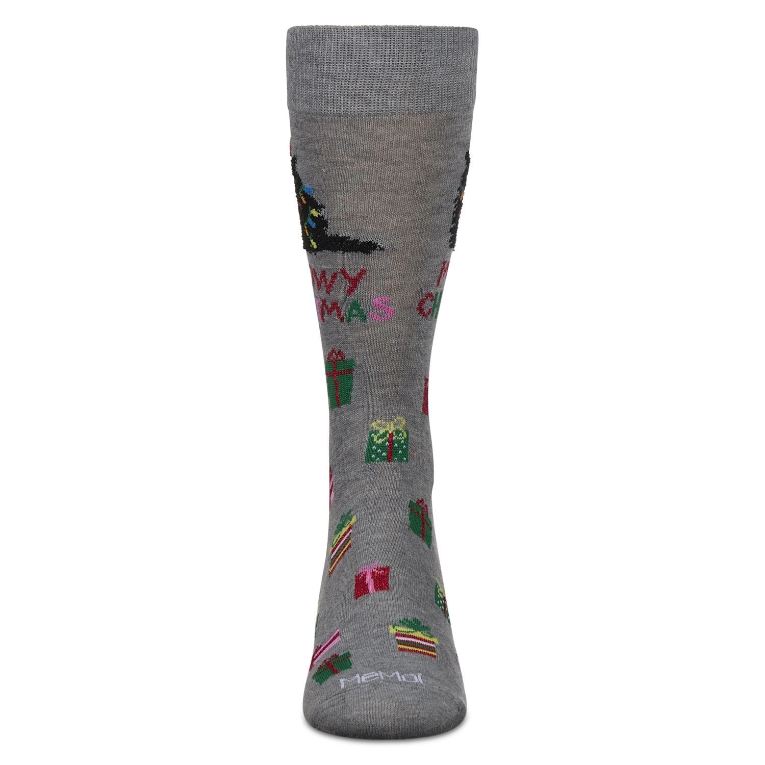 MeMoi Men's Meowy Christmas Holiday Crew Socks