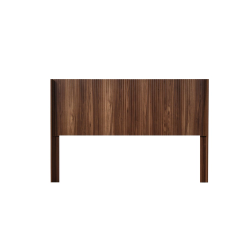 Flynama Queen Wood Headboard, 64.4" Wall-Mounted Fluted Wingback Panel, Walnut Farmhouse