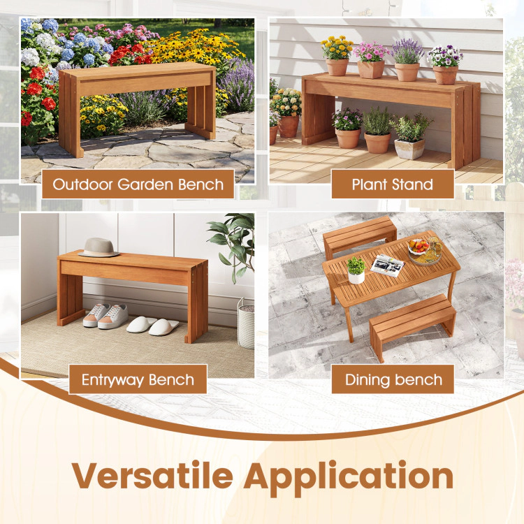 Hivvago 2-Person Outdoor Garden Bench With Solid Wooden Frame For Backyard