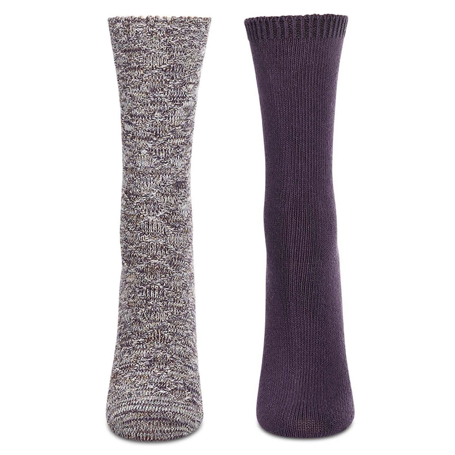 MeMoi 2 Pairs Women's Diamond Sparkle Cotton-Rich Crew Socks