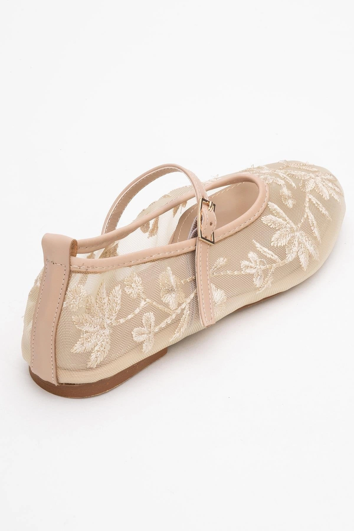 Prologue Shoes Womens Juny Mesh Floral Embroidery Ballet Flat
