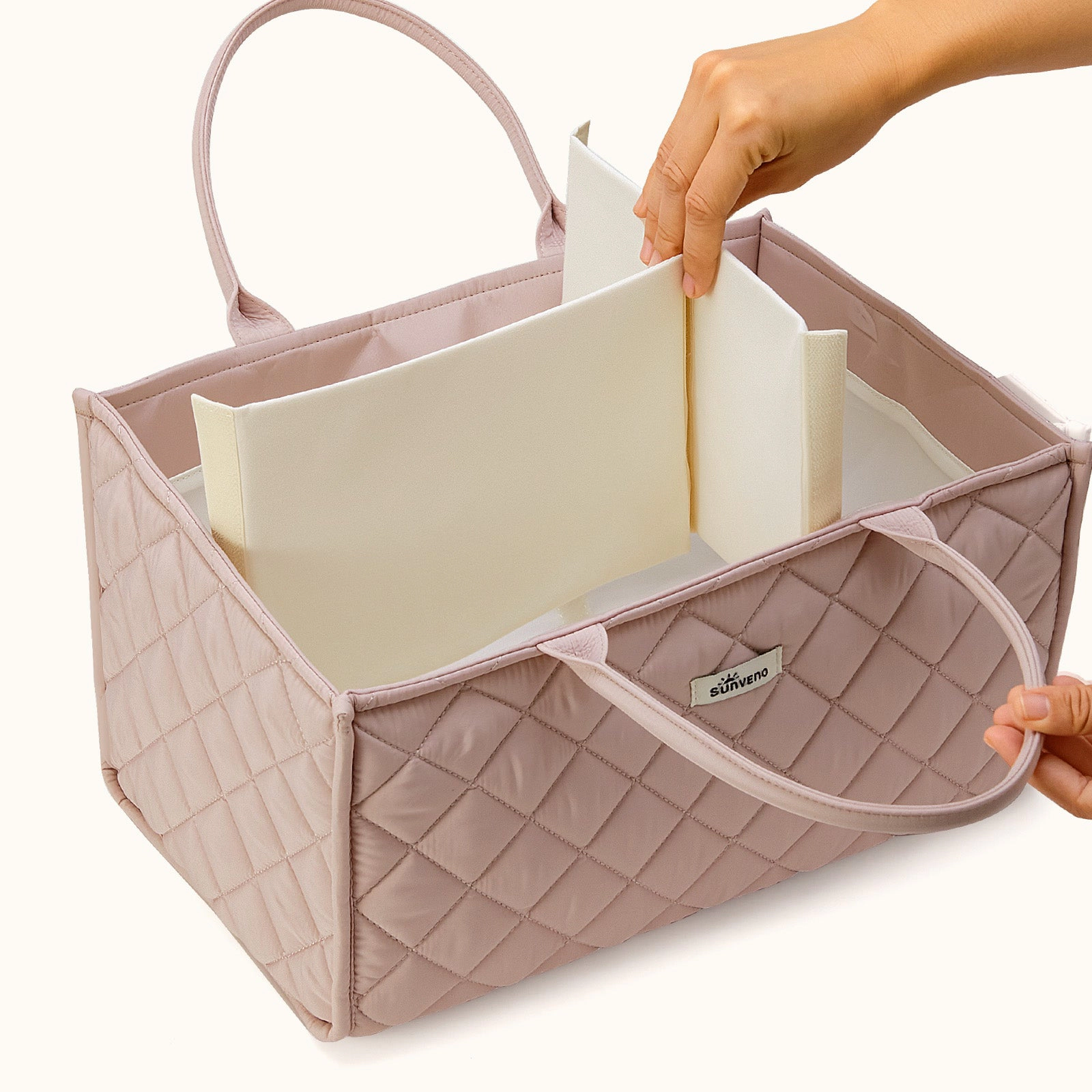 SUNVENO Quilted Diaper Caddy Organizer