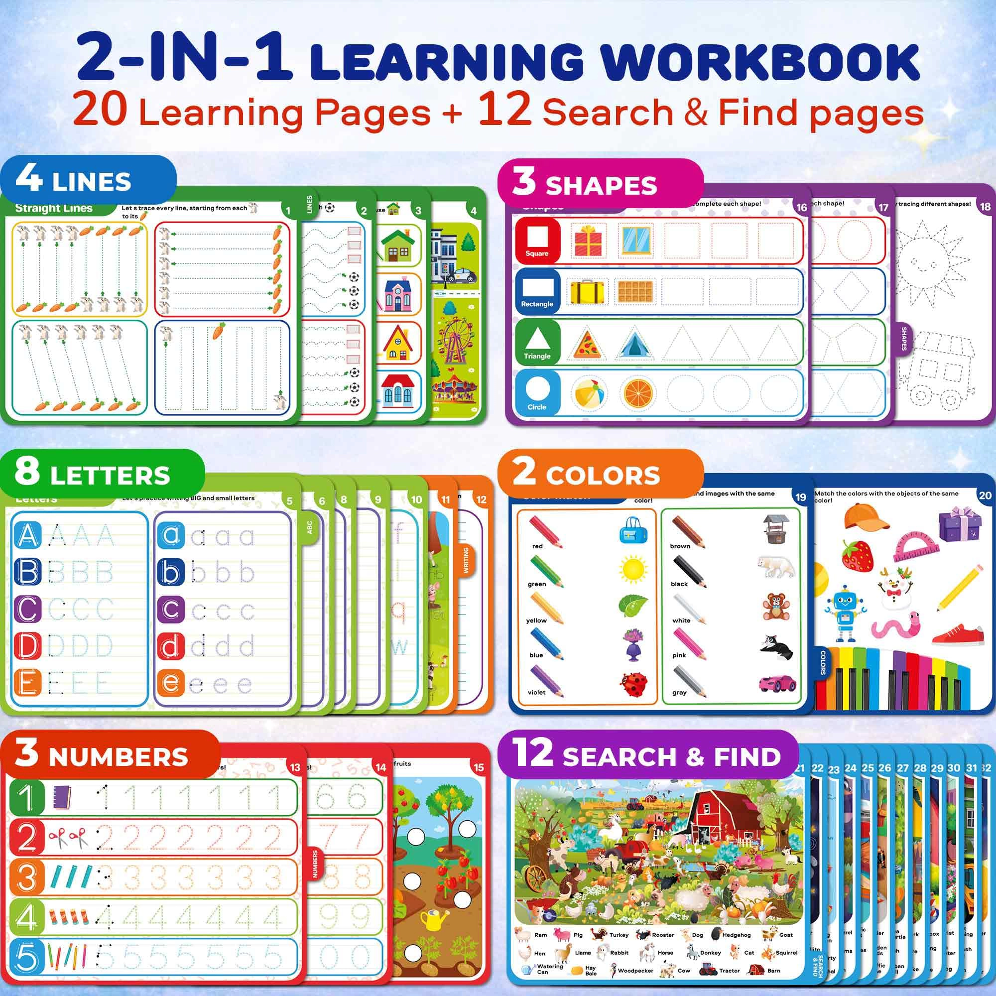 QUOKKA Busy Book for Kids - Reusable Search & Find Activity Books