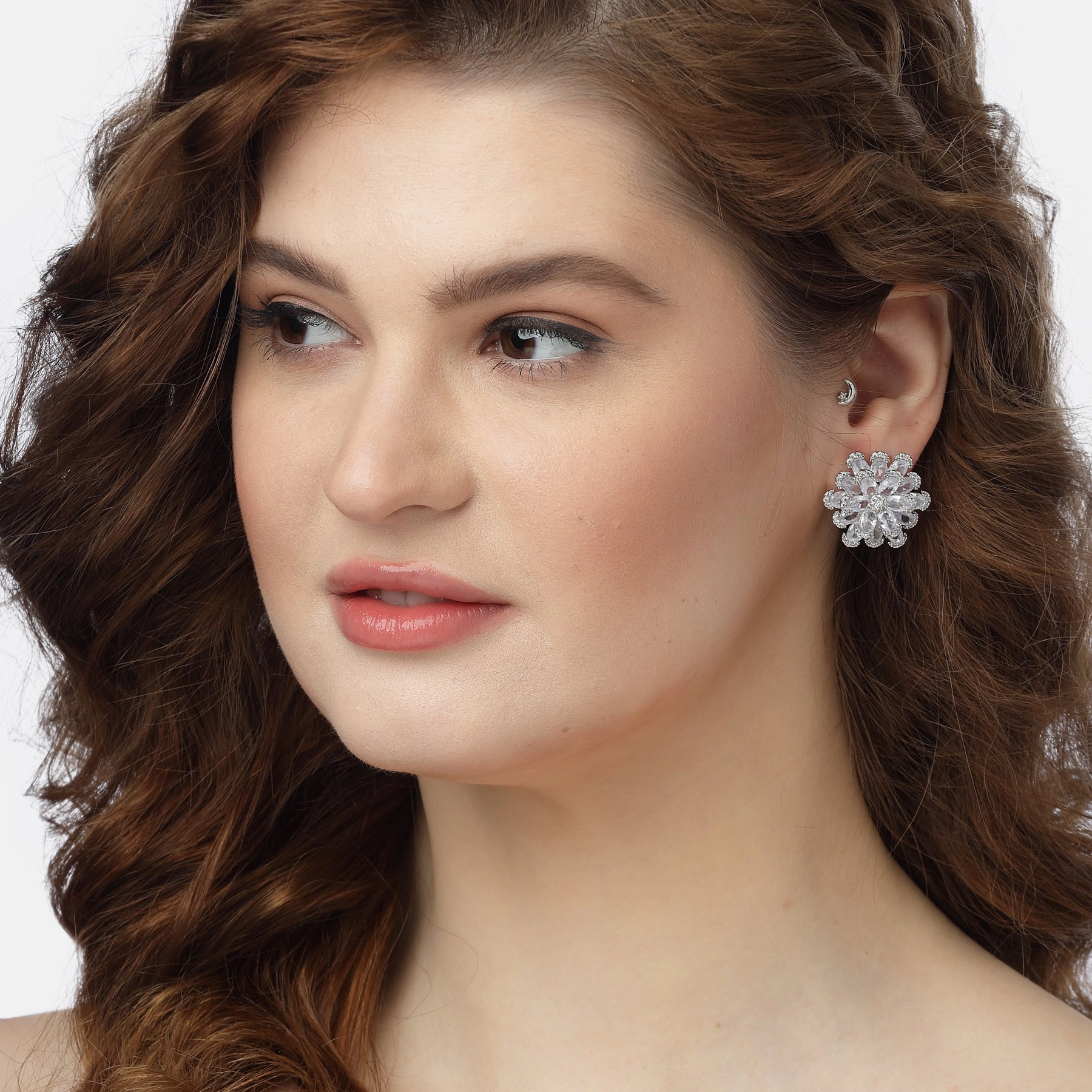 AGP PARIS Womens Icy Blooming Stud Earrings