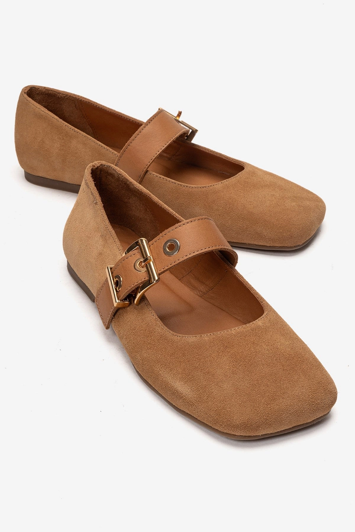 Forever & Always Womens Jonas Leather Ballet Flat