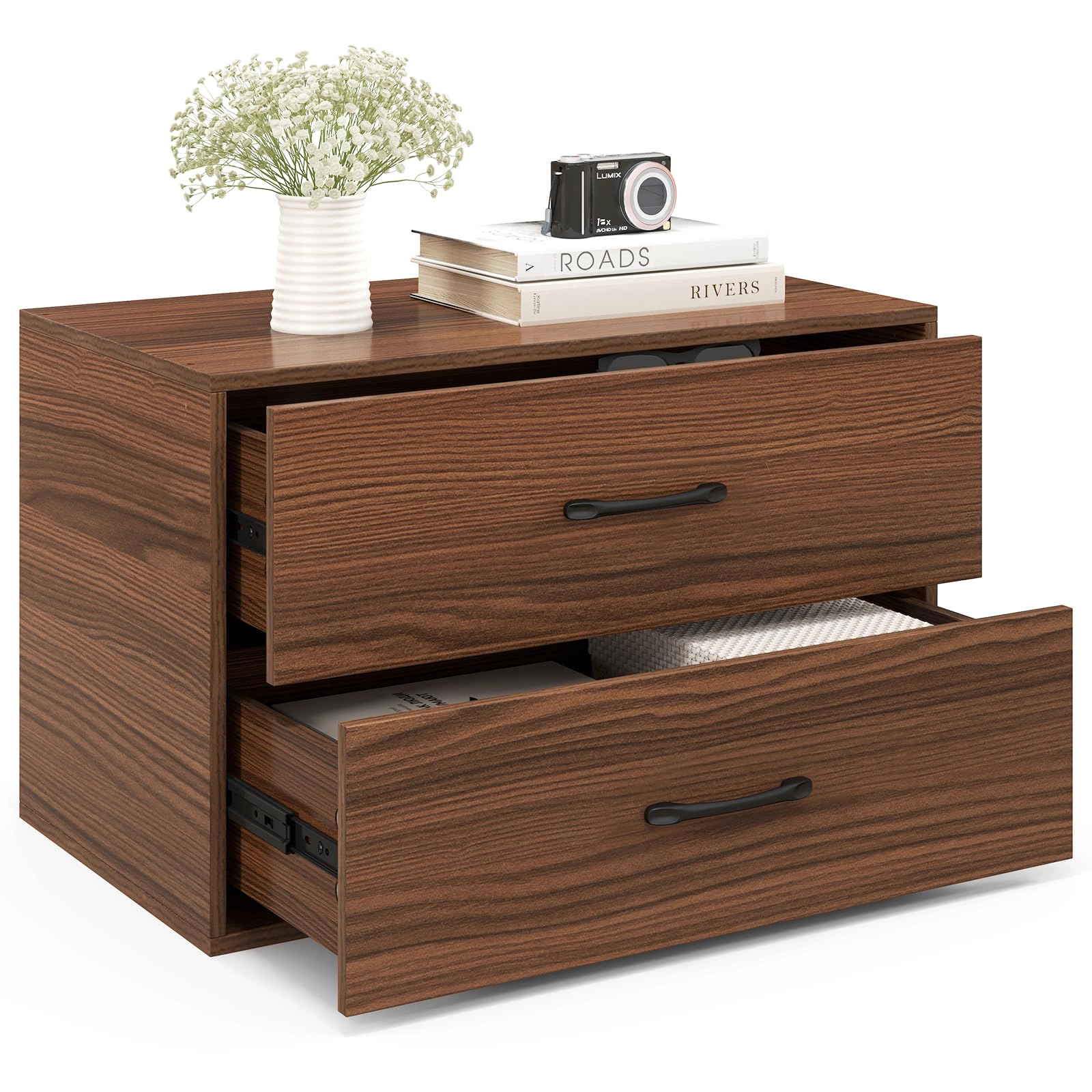 Glintex Stackable 2-Drawer Storage Chest with Rail Handles