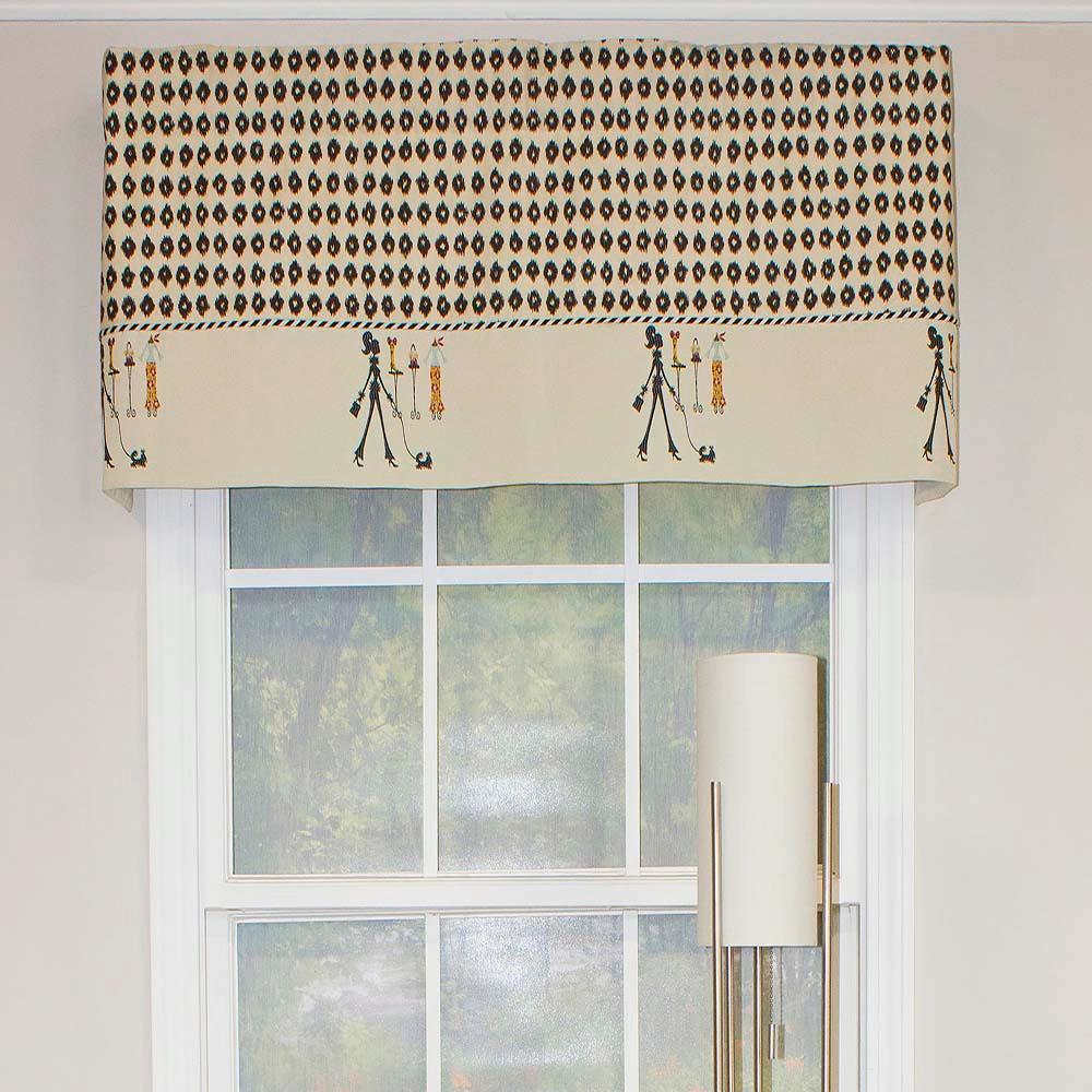 RLF Home Shopaholic Window Treatment Banded Valance 3" Rod Pocket 50" x 16