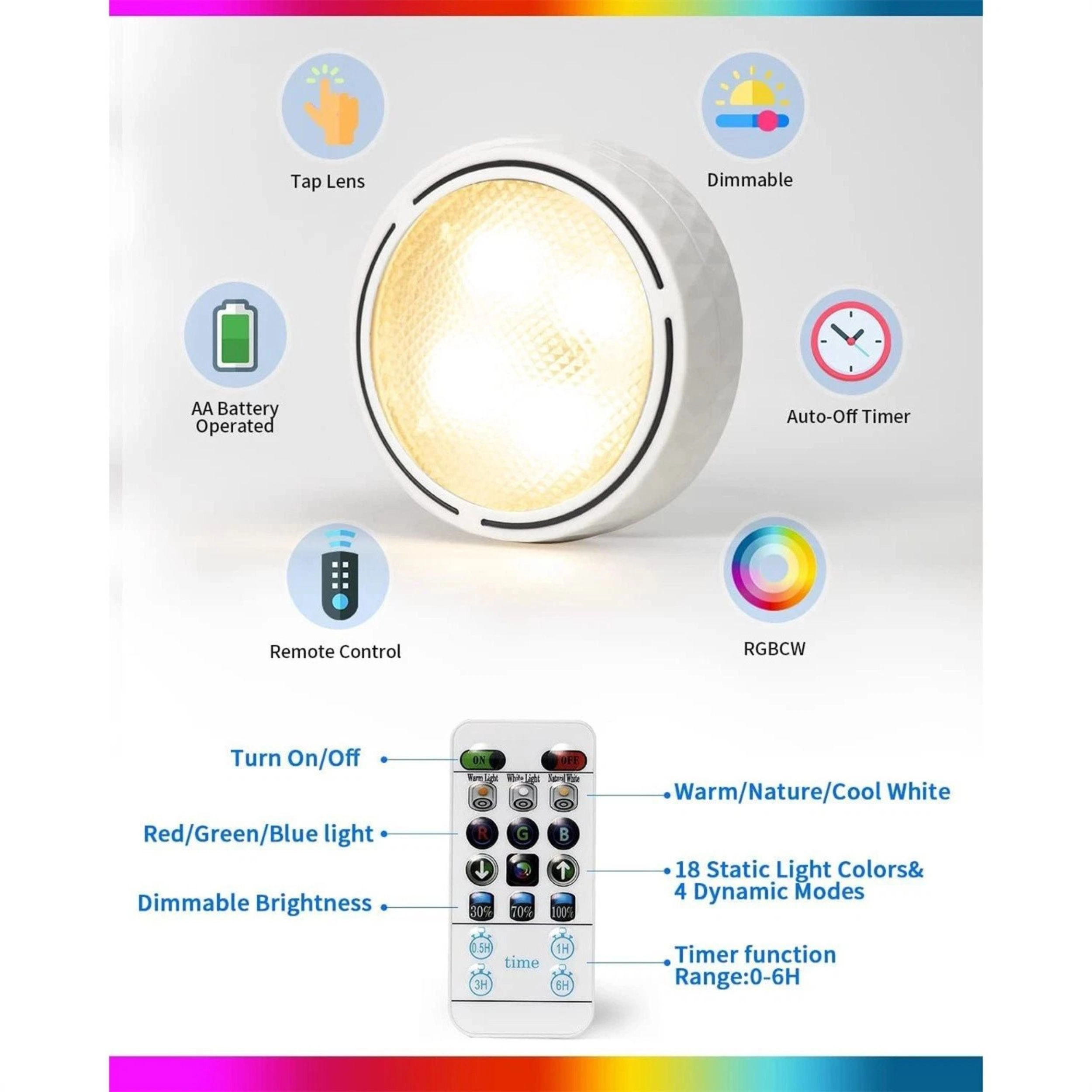 Home Collection Battery Operated 18 RGB LED Wall Sconces Set of 2