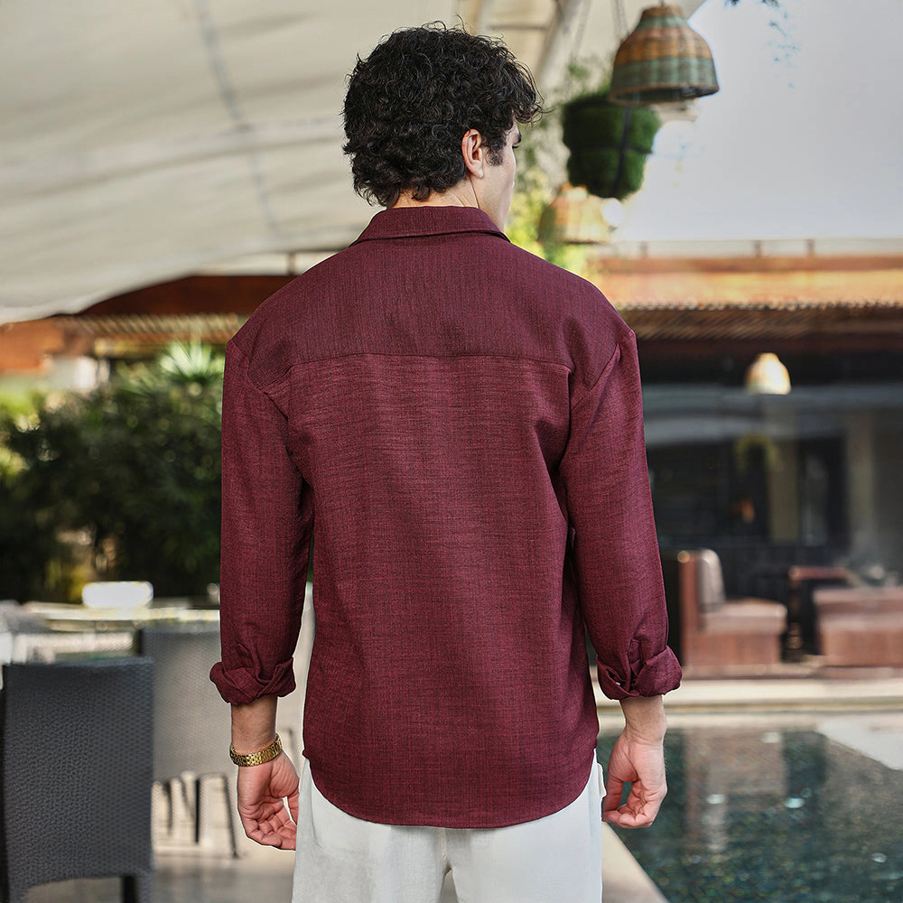 Modular Solid Oversized Shirt