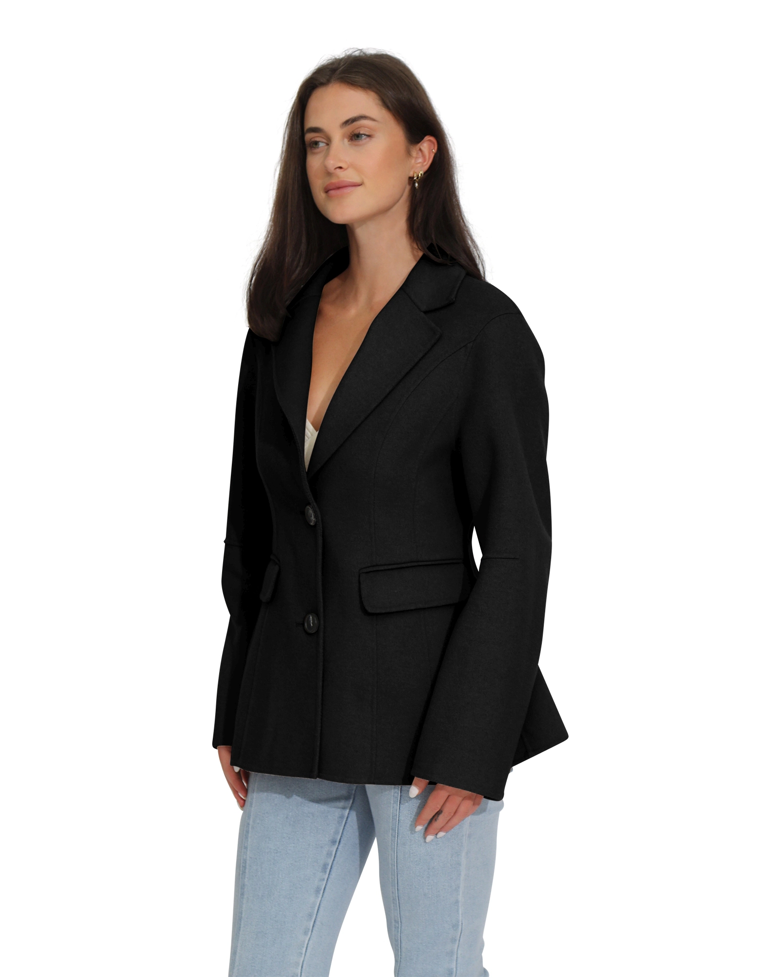 Belle & Bloom Womens Stuck On You Wool Blend Cinched Waist Blazer
