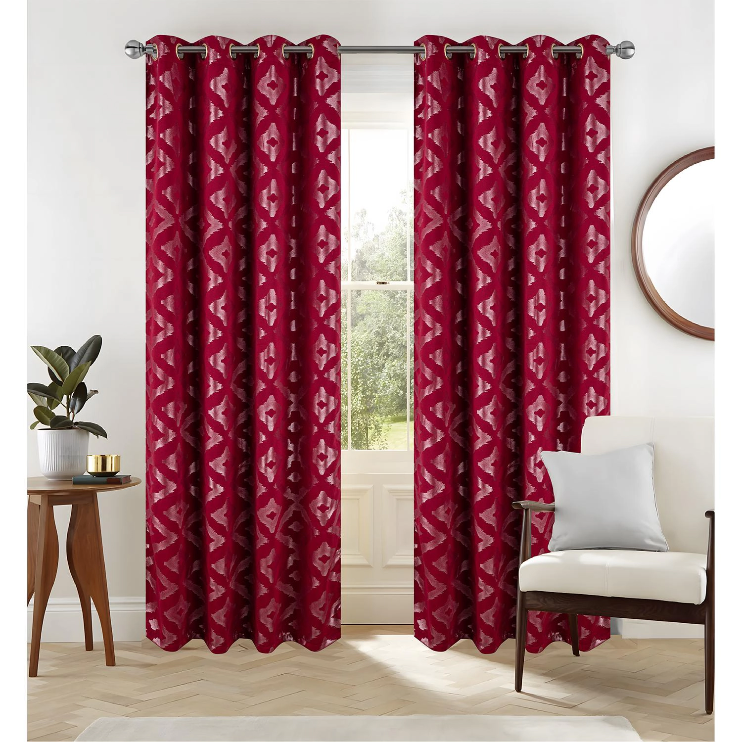 RT Designer Collection Heathrow Halo Foil Blackout Luxurious Decorative Grommet Curtain Panel 54" x 90