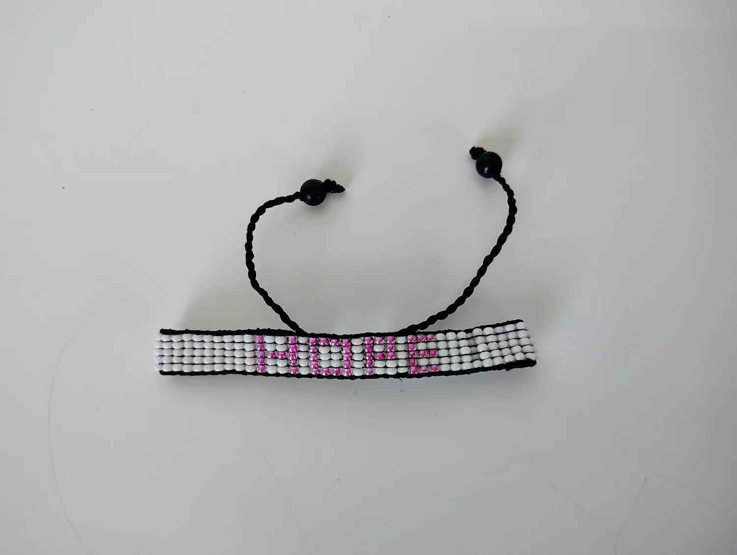 Breast Cancer Awareness Bracelet – White with Pink HOPE